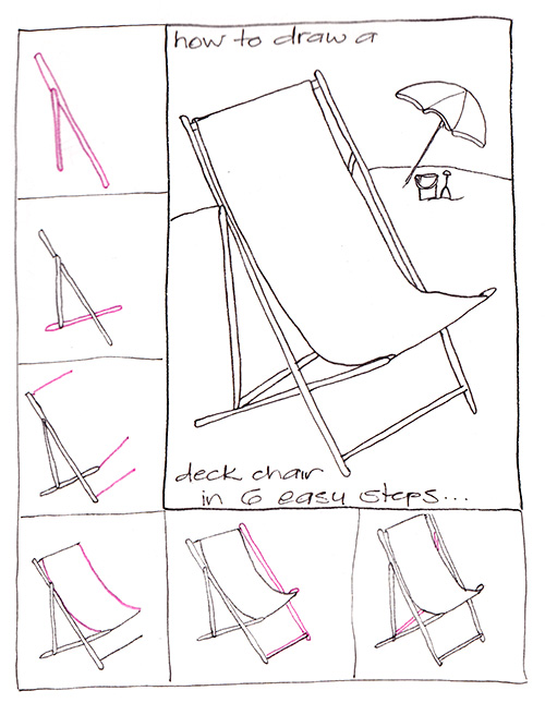 Learn to draw a deck chair step by step | Crafting Goodness